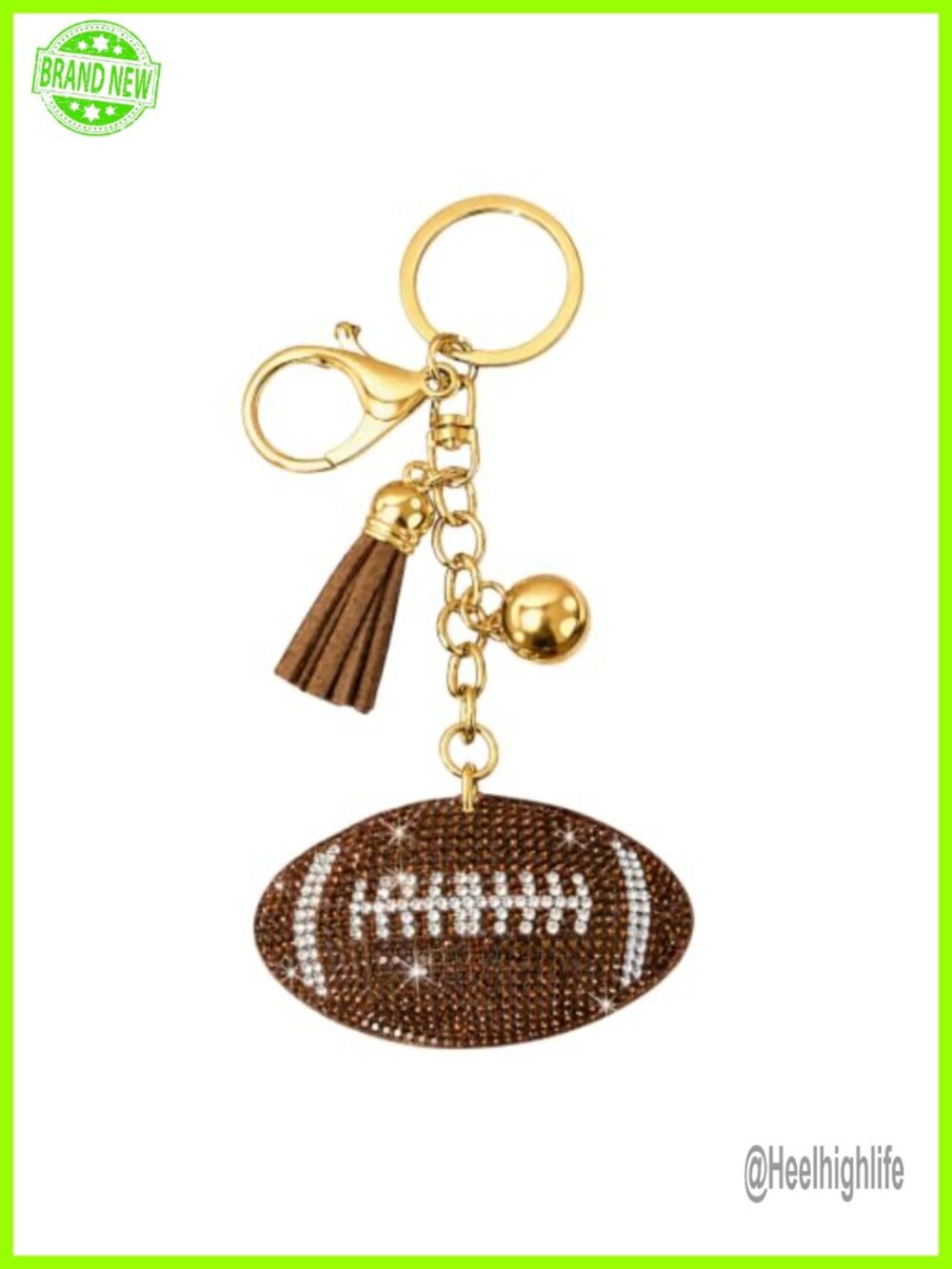Bedazzled Rhinestone Keychain with Velvet Back - Bling Purse Charm
